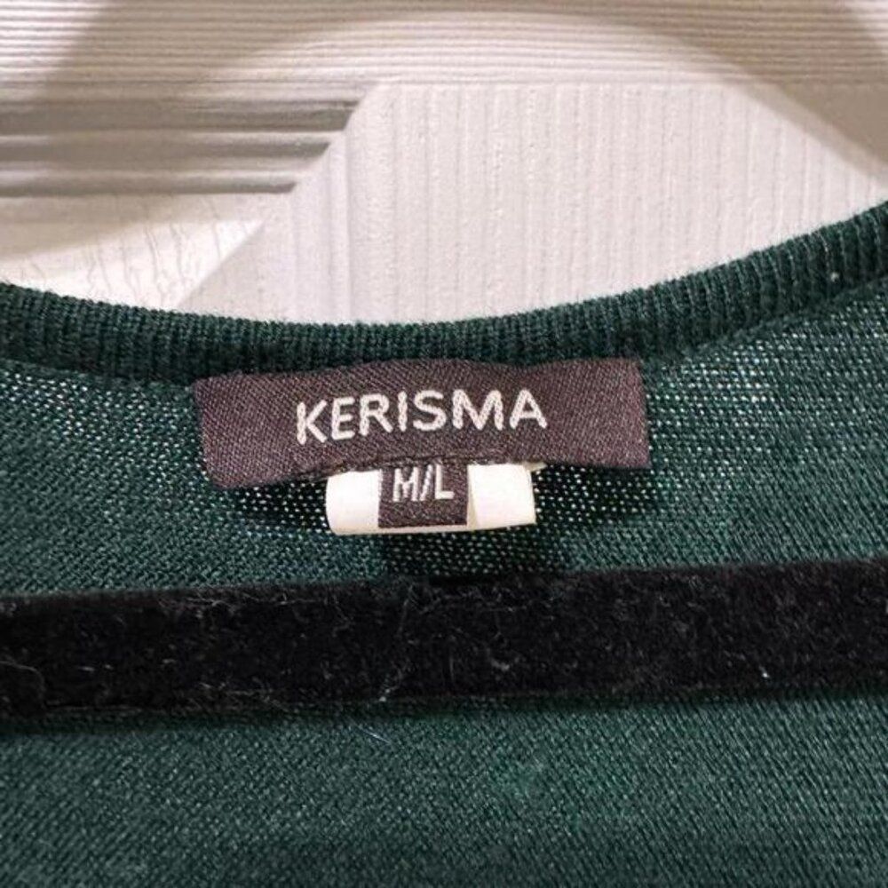 Teal Green V-Neck Lagenlook Slouchy Lightweight Sweater M/L - Picture 5 of 5
